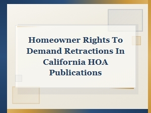How to Demand Retractions From California Hoa Publications