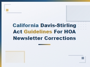 Hoa Newsletter Correction Request Under Davis-Stirling