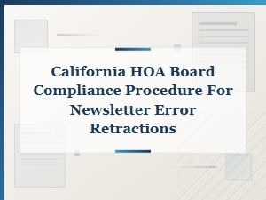 California Hoa Newsletter Correction Request Template