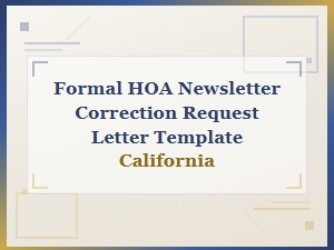 California Hoa Newsletter Correction Request Template
