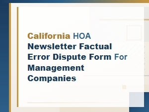 Disputing Factual Errors in California Hoa Newsletters