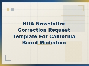 Hoa Newsletter Correction Template for California Mediation