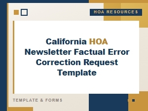 California Hoa Newsletter Factual Correction Template
