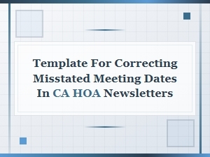 Template to Correct Misstated Dates in Ca Hoa Newsletters