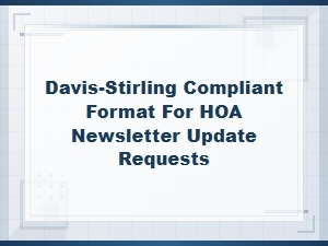 Submitting Davis-Stirling Compliant Newsletter Requests