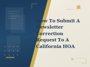 How to Submit a Newsletter Correction to a California Hoa